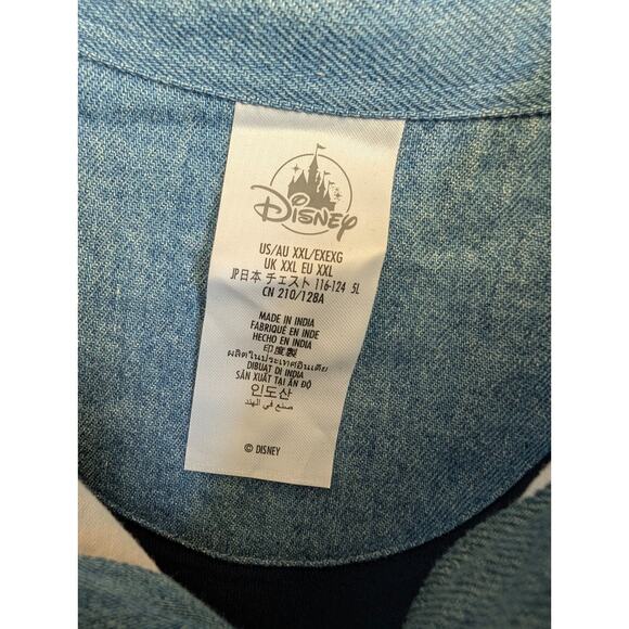 Disney Rugby Shirt Mens 2XL Navy Mickey Mouse & Friends Long Sleeve Popover NWT - Picture 3 of 4